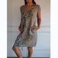 ⏳Limitiertes 50 % Rabatt⏰Bedrucktes Kleid mit Rundhalsausschnitt aus Baumwolle und Leinen für Frauen👗