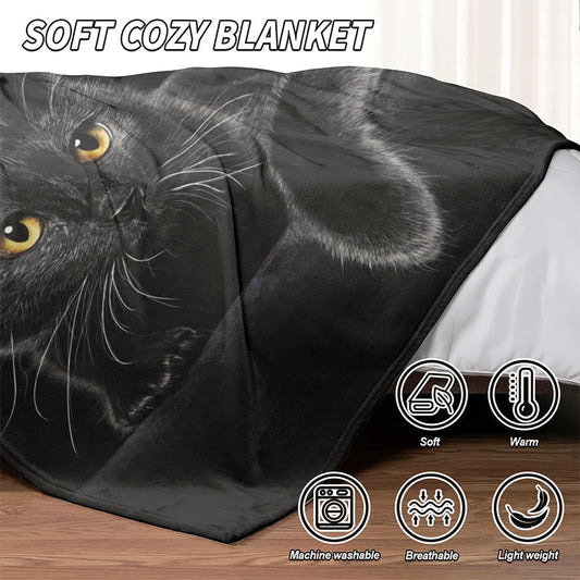 ⏳Vorverkaufskampagne für die Serie 2026：50 % RABATT!⏰🐱Schwarze Katze – Gemütliche Decke für jede Jahreszeit