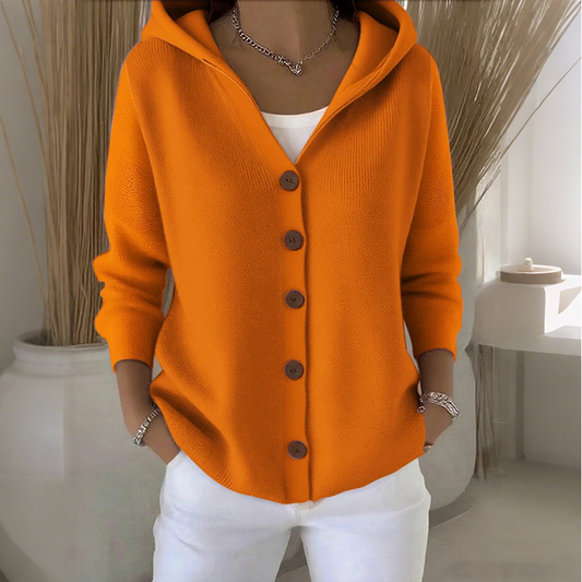 ⏳Limitiertes 50 % Rabatt⏰Strickjacke mit Kapuze und Knopfleiste für Damen🧥🌈